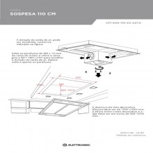 Coifa Sospesa Embutir Inox 220V P/Cozinha 110cm Elettromec